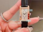 Replica Cartier Tank  Americaine Watch  Rose Gold Case White Dial Black Leather Strap 36mm